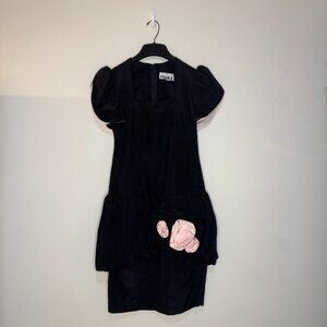 Niki Vintage 80s Black Mini Prom Dress Size 4